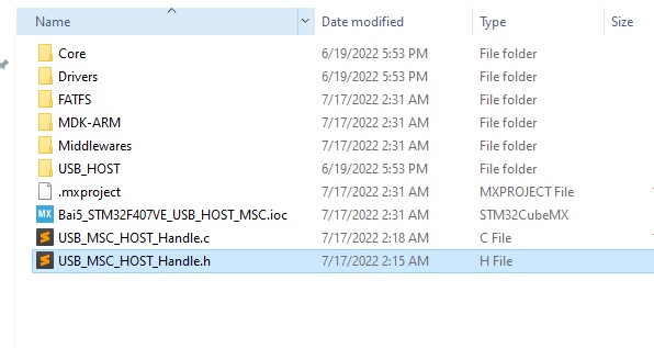 STM32 USB MSC HOST config copy file